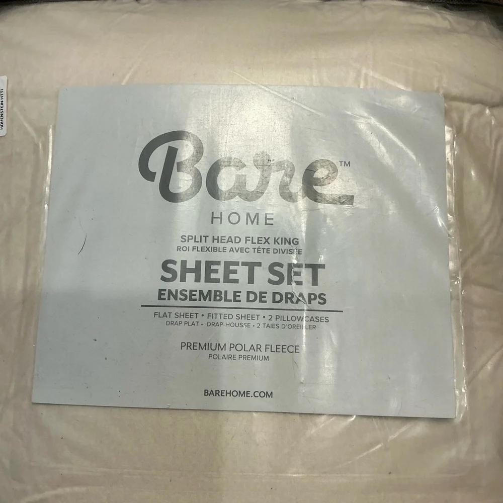 Bare Home Cream Polar Fleece Sheet Set - Soft Cozy Bedding